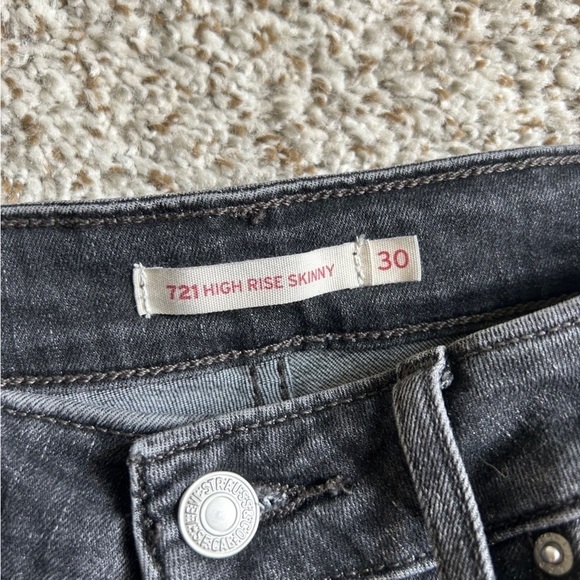 Levi’s 721 High Rise Skinny Jeans Black Denim Casual 30 - Picture 3 of 11